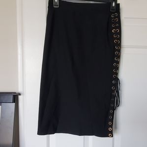 Black midi skirt